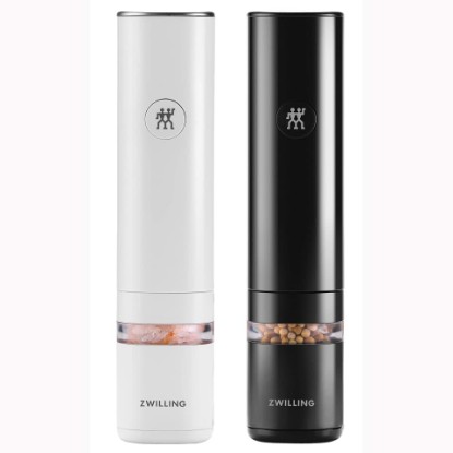 Picture of Zwilling Enfinigy 2-Pc Electric Salt/Pepper Mill Set | Precision Electric Grinding at the Table. Cordless, Easy to Refill, Consistent with Every Use.