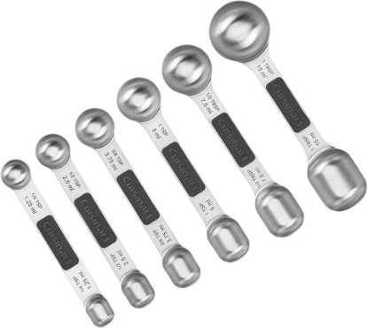 Picture of Cuisinart CTG-00-6MSP Stainless Steel 6P Set of Magnetic Measuring Spoons, Black & Silver