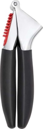Picture of OXO Good Grips Garlic Press, Easy to squeeze & Self Cleaning Tool, Black | Garlic Crusher for Unpeeled Cloves, Soft Non-Slip Handle, Die-Cast Zinc for Durability, Built-in Cleaner, Dishwasher safe