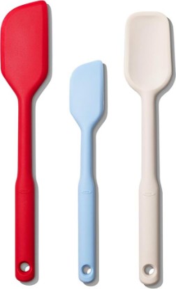 Picture of OXO Good Grips Silicone Heat Resistant Spatula Set - 3 Piece, Multicolor | Non-Stick Safe, Baking And Cooking Spatulas, Kitchen Utensils, Dishwasher Safe, For Scraping And Scooping