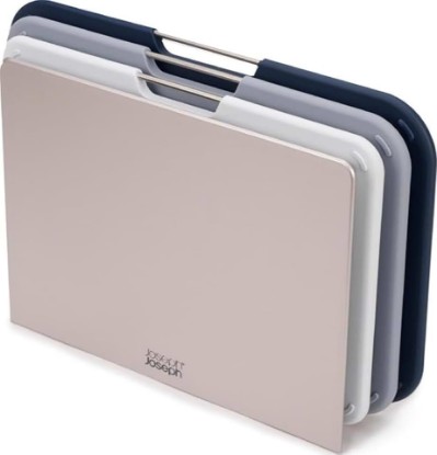 Picture of Joseph Joseph Nest 3 Piece Color Coded Cutting Board Set With Storage Stand, Regular - Grey/Blue