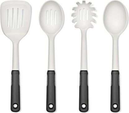 Picture of OXO Good Grips 4‑Piece Nylon Utensil Set, Oat, Cooking Utensil Set Designed to Protect Non-Stick Cookware