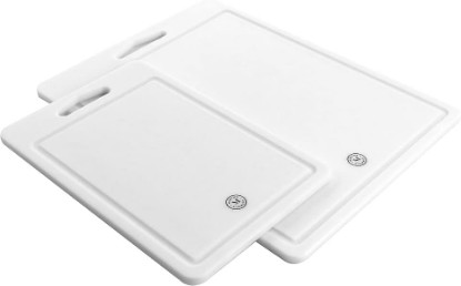 Picture of Martha Stewart 12-inch x 8-inch and 16-inch x 12-inch Plastic Cutting Board, White (935116550M)