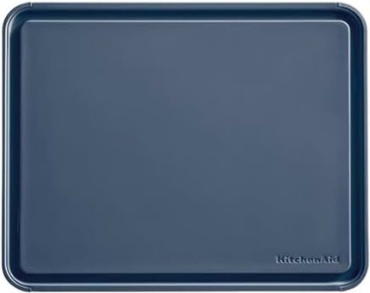 Picture of KitchenAid Classic Plastic Cutting Board with Perimeter Trench and Non Slip Edges, Dishwasher Safe, 11 x 14 inch, Ink Blue