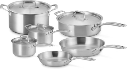 Picture of Le Creuset Essential Stainless Steel 10 Piece Cookware Set