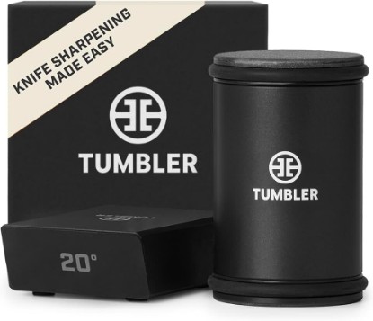 Picture of TUMBLER Pro Rolling Knife Sharpener™ (Black) | Rolling Knife Sharpening Kit, Removable Discs, 4-Layer Diamond & EdgeBoost Ceramic Disc (Black)
