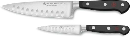 Picture of Wüsthof Classic Hollow Edge 2-Piece Chef's Knife Set, Black, 6-inch and 3.5-inch