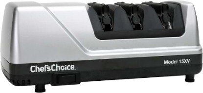 Picture of Chef’sChoice 15XV EdgeSelect Professional Electric Knife Sharpener with 100-Percent Diamond Abrasives and Precision Angle Guides for Straight Edge and Serrated Knives, 3-Stage, Gray