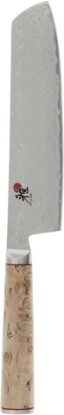 Picture of MIYABI Birchwood SG2 Japanese Nakiri Knife, 6.5-inch, Vegatable Kitchen Knife, Karelian Birch Handle, 100-layer flower Damascus pattern, Handcrafted in Seki, Japan