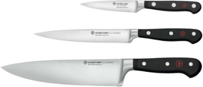 Picture of Wüsthof Classic 3-Piece Chef's Knife Set, Black