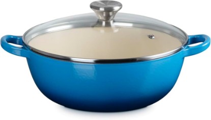 Picture of Le Creuset Enameled Cast Iron Round Pot With Glass Lid, 3.5 qt., Marseille