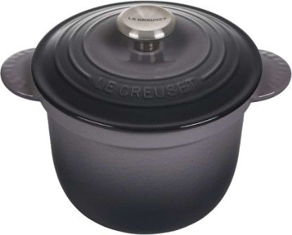 Picture of Le Creuset Enameled Cast Iron Rice Pot & Stoneware Insert, 2.25 qt., Oyster
