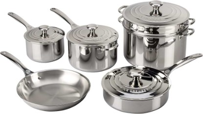 Picture of Le Creuset Tri-Ply Stainless Steel 10 pc. Cookware Set