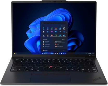 Picture of Lenovo Gen 12 ThinkPad X1 Carbon Laptop with Intel Ultra 7 165U vPro Processor, 14" WUXGA 100% sRGB Touchscreen, 32GB 6400MHz RAM, 1TB Gen4 Performance SSD, FHD+ IR+ RGB Camera, and Windows 11 Pro