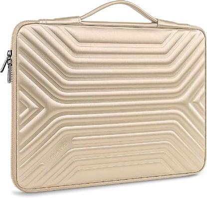 Picture of DOMISO 15.6 Inch Laptop Sleeve Case, Shockproof Waterproof Soft EVA Protective Bag with Handle, Lightweight Carrying Case for MacBook, Dell, HP, Lenovo, ASUS,Gold