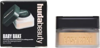 Picture of Huda Baby Bake Mini Easy Bake Loose Baking & Setting Powder - Kunafa (deep tan and rich skin tones. golden undertones brighten and disguise under-eye darkness) .21 Oz