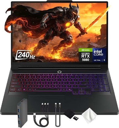 Picture of Lenovo Legion Pro 7i 16" WQXGA 240Hz Gaming Laptop, Intel Core Ultra 9 275HX, GeForce RTX 5080 GDDR7, 32GB DDR5, 2TB Storage (1TB PCIe SSD&1TB Docking Station), Backlit Keyboard, Win 11 Pro, Black
