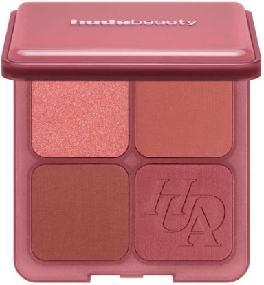 Picture of H.U.D.A - Soft-Focus Blush Highlighter Palette - Smooth, Blendable Powder Cheek Makeup for Brightening, Lifting and Radiant Glow, Long-Wear Formula for All Skin - Color: (Strawberry Latte)