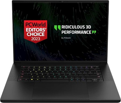 Picture of Razer Blade 16 Gaming-Laptop: NVIDIA GeForce RTX 4070 13th Gen Intel 24-Core i9 HX CPU - 16" QHD+ 240Hz 16GB-RAM - 1TB SSD CNC Aluminum Compact GaN-Charger - Windows 11 Chroma RGB