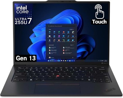 Picture of Lenovo Gen 13 ThinkPad X1 Carbon Touchscreen Laptop with Intel Ultra 7 255U Processor, 14" WUXGA 100% sRGB, 32GB DDR5 RAM, 1TB NVMe Performance SSD, FHD+ IR+ RGB Camera, and Windows 11 Pro
