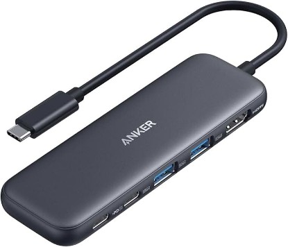 Picture of Anker USB C Hub, 5-in-1 USBC to HDMI Splitter with 4K Display | 85W Max PD, 1 Powered USB-C 5Gbps & 2 Powered USB-A 3.0 5Gbps Data Ports, for MacBook Pro, MacBook Air, Dell and More (Black) ClimatePartner certified