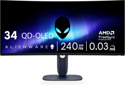 Picture of Alienware 34 240Hz QD-OLED Curved Gaming Monitor - AW3425DW - 34.2-inch WQHD (3440 x 1440) 0.03ms Display, 1800R Curve, AMD FreeSync Premium Pro, VESA AdaptiveSync, DisplayHDR TrueBlack 400