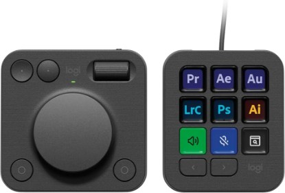 Picture of Logitech MX Creative Console 9 Customizable Keys - Graphite | Control Dial, for graphic design, Zoom and Spotify, includes 3-Month Adobe Cloud Membership, Stream Deck Accessories