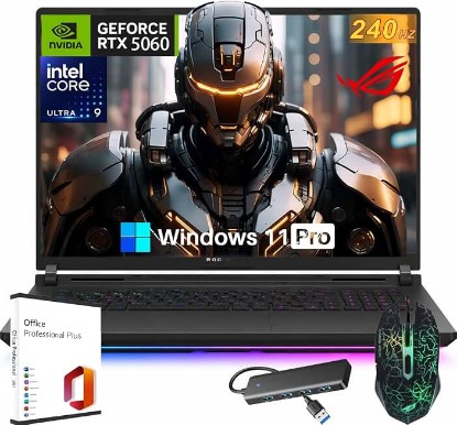 Picture of ASUS ROG Strix G18 18" Gaming Laptop, Intel Ultra 9 Processor 275HX, 2.5K 240Hz/3ms, GeForce RTX 5060 8GB DDR7, 32 GB DDR5 RAM 1 TB SSD, Wi-Fi 7, Fast Charging, Windows 11 Pro, Office Lifetime License
