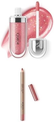 Picture of KIKO Milano 3D Hydra Lip Gloss Shade 17 Pearly Mauve + Creamy Colour Comfort Lip Liner Shade 5 Pinkish Brown