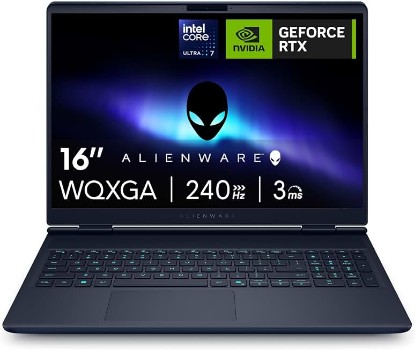 Picture of Alienware 16X Gaming Laptop, RTX 5060, Intel Ultra 7 Plus, Windows 11 Home | WQXGA OLED 240Hz Display, 16GB DDR5 RAM, 1TB SSD, NVIDIA GeForce, Wi‑Fi 7, Bluetooth, Ethernet, Blue, AI Ready