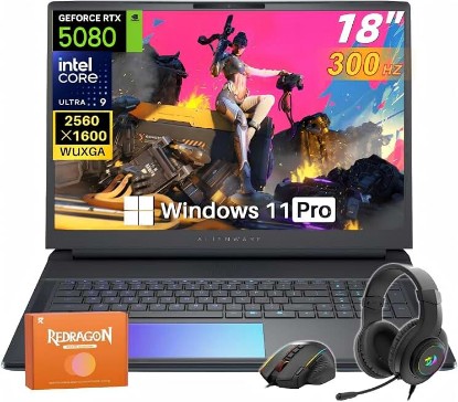 Picture of Alienware 16 Area-51 Gaming Laptop 2026 New, 16" WQXGA 240Hz, Intel Ultra 9 275HX, 64 GB DDR5 RAM, 2 TB SSD, RTX 5080 Graphics 16GB GDDR7, Wi-Fi 7, 4K Webcam, Windows 11 Pro