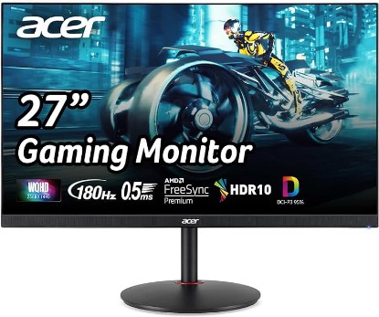 Picture of Acer Nitro 27in QHD 2560x1440 IPS 180Hz Gaming Monitor XV271U M3bmiiprx | 0.5ms, AMD FreeSync, DCI-P3 95%, 2xHDMI, DisplayPort, Ergo Stand, Speaker, VESA Mountable, Bluelight Filter