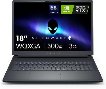 Picture of Alienware 18 Area-51 Gaming Laptop, RTX5070,Intel Core Ultra 9-275HX | WQXGA 300Hz Display, 32GB DDR5 RAM, 1TB SSD, NVIDIA GeForce, Windows 11 Home, Liquid Teal, AA18250