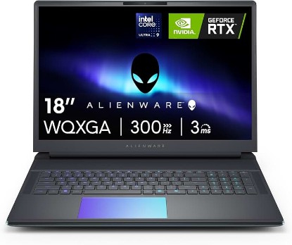 Picture of Alienware 18 Area-51 Gaming Laptop AA18250-18.0" WQXGA 300Hz 3ms Display, Intel Core Ultra 9 275HX, NVIDIA GeForce RTX 5080, 32GB 2x16GB DDR5, 2TB SSD, 2MP FHD IR Camera, Windows 11 Home