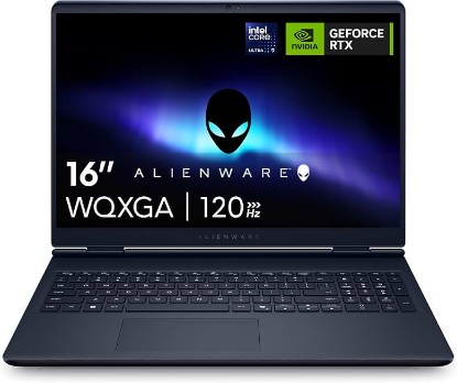 Picture of Alienware 16 Aurora Gaming Laptop, RTX 5070, Intel Core 9 270H | 2560x1600 Display, 120Hz, 300 nits, NVIDIA GeForce, 32GB DDR5 RAM, 1TB SSD, Wi‑Fi 7, 1Gb Ethernet, Windows 11 Home AC16250