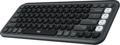 Picture of Logitech POP ICON Keys Wireless Bluetooth Keyboard - Graphite and White | Colorful, compact, quiet keyboard with 4 extra customizable Action Keys, connect up to 3 devices via Easy-Switch keys, PC/Mac