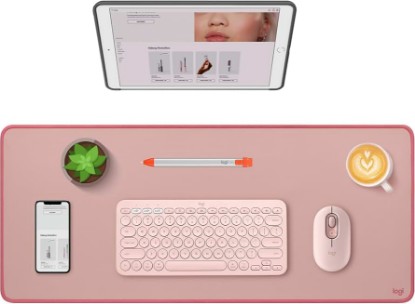 Picture of Logitech Studio Series Desk Mat Large 28x12 Inches - Darker Rose | Multifunctional large pad, extended mouse surface, office desk protector, anti-slip base, spill-resistant