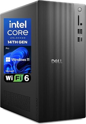 Picture of Dell Pro Tower Desktop PC 2026, Intel i3-14100, 16GB DDR5 RAM, 512GB SSD | Dual Monitor Support, WiFi 6, Bluetooth, HDMI, DisplayPort,Type-C, Windows 11 Pro, Carbon Black