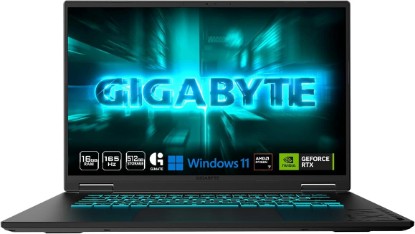 Picture of GIGABYTE Gaming A16 Gaming Laptop - 165Hz 1920x1200 WUXGA - NVIDIA® GeForce RTX™ 5060 - AMD Ryzen™ 7 170-512 GB SSD- 16GB DDR5 RAM - Windows 11 Home AD - Black Steel - Gaming A16 5VHP3US893SH
