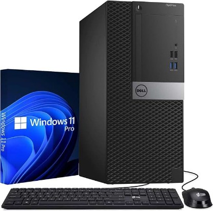 Picture of Dell Tower Desktop PC – Intel Core i7-7700 7th Gen Processor – 16GB DDR4 RAM – 1TB SSD – Keyboard & Mouse – Built-in Wi-Fi – Office, Home, Business Desktop Computer Windows 11 Pro (Renewed)