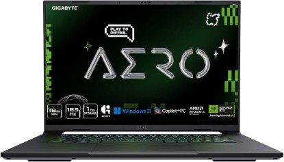 Picture of GIGABYTE AERO X16; Copilot+ PC - 165Hz 2560x1600 WQXGA - NVIDIA GeForce RTX 5060 - AMD Ryzen AI 7 350-1TB SSD with 16GB DDR5 RAM - Windows 11 Home - Space Gray
