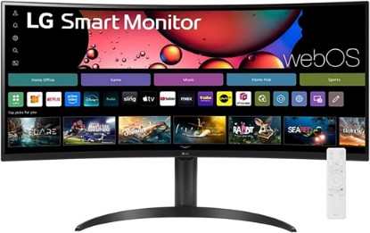 Picture of LG 34" Curved UltraWide WQHD(3440x1440) Smart Monitor with HDR10 99% sRGB, 100Hz, Magic Remote, AirPlay 2 & Adjustable Stand, webOS