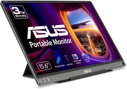 Picture of ASUS ZenScreen 15.6” 1080P Portable USB Monitor (MB16ACE) - Full HD (1920 x 1080), IPS, USB Type-C, Eye Care, Anti-Glare Surface, Lite Smart Case, External Screen for Laptop, 3-Year Warranty | USB-C, Eye Care, Auto-Rotate, Foldable Smart Case, Laptop Screen Extender, Travel Display for MacBook and PC