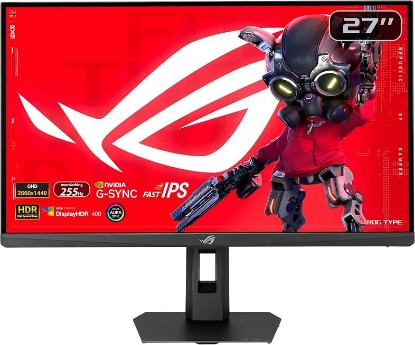 Picture of ASUS ROG XG27ACMES 27 Inch 1440p 255Hz Fast IPS G-SYNC HDR Gaming Monitor | OLED Care Pro, 0.03ms, G-SYNC Compatible, USB-C 90W, DisplayWidget Center, 99% DCI-P3, true 10-bit, for PS5 and Xbox