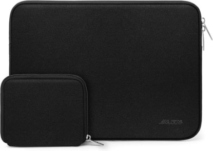 Picture of MOSISO Laptop Case 13.3 inch, 13-13.3 inch Laptop Sleeve with Small Case | Compatible with MacBook Air/Pro 13/Pro 14 M5 M4 M3 M2 M1, HP Dell ASUS Lenovo, Neoprene Computer Sleeve Bag, Black Global Recycled Standard
