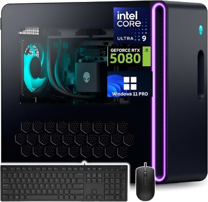 Picture of Alienware Aurora R16 Gaming Desktop Computer PC, NVIDIA RTX 5080 16GB GDDR7, Intel Ultra 9 285K, 32 GB DDR5, 1 TB SSD + 2 TB HDD, Wi-Fi 7, AlienFX Liquid Cooling, Windows 11 Pro