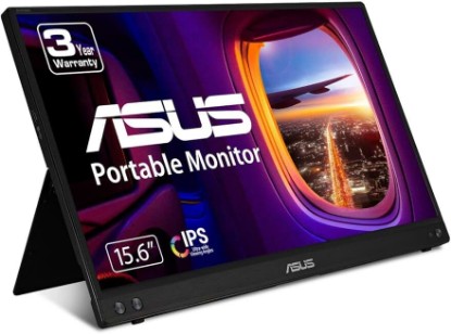 Picture of ASUS ZenScreen 15.6 Inch Portable Monitor - 1080P, Full HD, IPS, USB Type-C, Eye Care, Kickstand, for Laptop, PC, Phone, Console, Anti-Glare Surface, 3-Year Warranty - MB16ACV