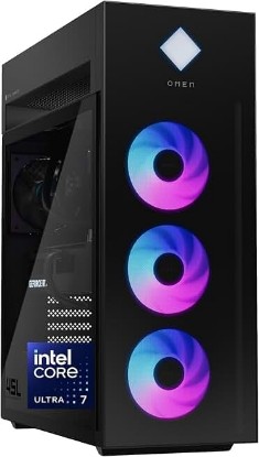 Picture of HP OMEN 45L Gaming Desktop, NVD RTX 5060 Ti 8GB, Intel 20-Core Ultra 7 265KF, 16GB DDR5 RAM, 1TB NVME SSD, Windows 11 Pro, USB-C, Copilot, Liquid-Cooled AI Gaming PC w/Tempered Glass