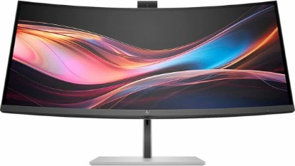 Picture of HP 734pm 34" Class Webcam UW-QHD Curved Screen LED Monitor - 21:9-34" Viewable - in-Plane Switching (IPS) Black Technology - Edge LED Backlight - 3440 x 1440 - FreeSync Premium - 400 Nit - 5 ms - 12 TCO Certified