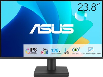 Picture of ASUS 24" 1080P Eye Care Monitor (VA24EHF2) – IPS, Full HD, 99% sRGB, Frameless, 120Hz, Adaptive-Sync, 1ms, HDMI, VGA, Low Blue Light, Flicker Free, Wall Mountable, 3 yr Warranty